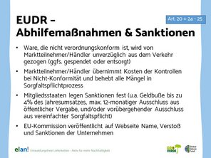 Beschreibung der Abhilfemaßnahmen und Sanktionen gemäß der EUDR für Unternehmen (EU-Verordnung über entwaldungsfreie Lieferketten)