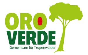 Neues Logo von OroVerde mit Baum neben dem Schriftzug