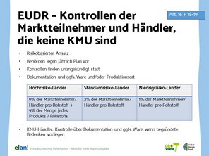 Beschreibung der Kontrollen der Marktteilnehmer und Händler, die keine KMU sind, bei der EUDR, EU-Verordnung über entwaldungsfreie Lieferketten